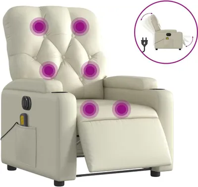 Produktbild von vidaXL Massagesessel Elektrisch Creme Kunstleder