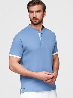 Produktbild von Ombre Clothing Herren-T-Shirt mit Kragen Phukzon Blau L