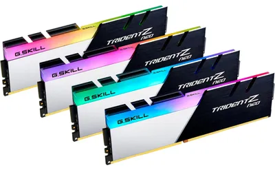 Produktbild von DIMM 64 GB DDR4-3200 (4x 16 GB) Quad-Kit (schwarz/weiß, F4-3200C16Q-64GTZN, Trident Z Neo, INTEL XMP)