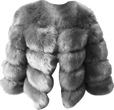 Produktbild von Damen Kunstpelz Mantel Kurzer Faux Pelz Winterjacke Kunstfell Oberbekleidung Einfarbig Dicker Parka Wintermantel, Damen , silbergrau, S