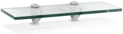 Produktbild von Vigevee Glasregal Wandregal 40 x 10 x 0,8 cm, Klarglas Glasboden mit Halterungen, Badregal Ablage Hängeregal für Bad, Küche & Wohnzimmer