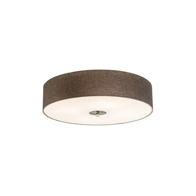 Produktbild von QAZQA - Modern Ländliche Deckenleuchte I Deckenlampe I Lampe I Leuchte taupe 50 cm - Drum mit Schirm JuteI 4-flammig I Wohnzimmer I Schlafzimmer - Textil Rund - LED geeignet E27