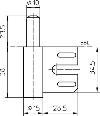 Produktbild von Rahmenteil V 8100 Stahl vernickelt für 2-teilig Stahlzargen