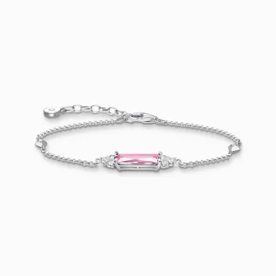 Immagine prodotto di Bracciale con pietre rosa e bianche in argento