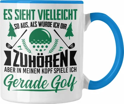 Produktbild von Trendation - Golfer Geschenk Golf Tasse mit Spruch - Kaffeetasse für Golfer Geschenkidee (Blau)