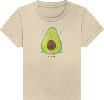 Produktbild von Mr. & Mrs. Panda  T-Shirt Avocado Glücklich 0. - 6. Monat - Natural Raw - Geschenk, Kinder, Baby Oberteil, Chaos, Freude, Frucht, Babyshirt, Jerseyshirt