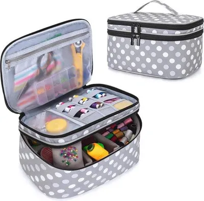 Zdjęcie produktu dla Organizer na akcesoria do szycia, podwójny, na nici i igły, etui