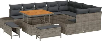 Produktbild von vidaXL Gartensofa-set 12 stk. Grau Poly-Rattan