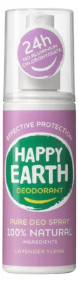 Imagen del producto de Happy Earth, desodorante en spray natural, aroma lavanda e ylang-ylang (100 ml)
