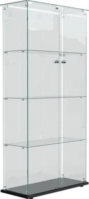 Produktbild von Glasvitrine mit LED-Beleuchtung, 163 x 78,5 x 35 cm, mit 2 Türen und Schloss