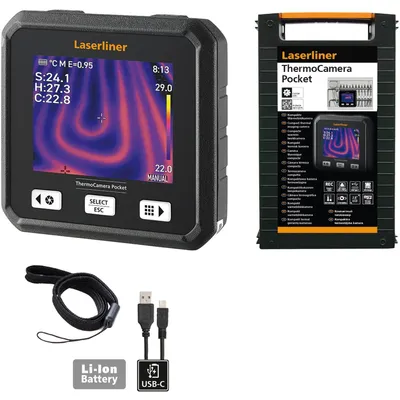 Zdjęcie produktu dla Laserliner ThermoCamera Pocket, -20 - 550 °C, 50 mK, 9 Hz, 2 °C, uncooled microbolometer, Czarny
