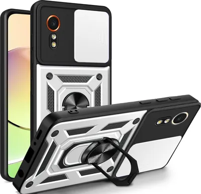 Produktbild von Outdoor Panzerhülle für Samsung Galaxy Xcover 7 | Robuster Kameraschutz mit Ringhalter Silber
