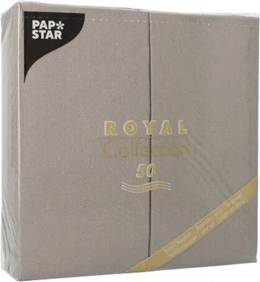 Produktbild von 250 Papstar Servietten ROYAL Collection 1/8-Falz 40 cm x 40 cm grau 87584