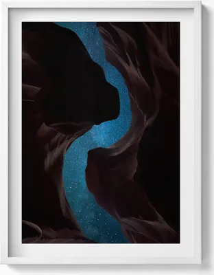 Produktbild von Sternenhimmel– Wandbild mit Rahmen – Gerahmtes Bild  – Wanddekoration – 60x80 cm –  Weiß Rahmen