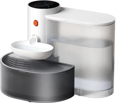 Immagine prodotto di Fontana per gatti - Fontana senza fili - Capacità 3 l - Ciotola in ABS - Molto silenziosa - Senza filtro - Display LCD e timer - Ricaricabile - Grigio