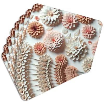 Produktbild von MG Design Set aus 8 Kork-Platzsets - Blossoms 1 - 30 x 40 cm - hitzebeständig & abwischbar, mit Korkrückseite