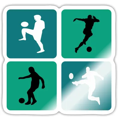 Produktbild von Spreadshirt Dynamischer Fußballer Fußball Fan Sticker Aufkleber, 10 x 10 cm, Weiß glänzend