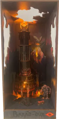 Produktbild von Revell Tiny Adventures - Herr der Ringe Barad-Dur | DIY Book Nook | Handgefertigte Miniaturwelten zum Zusammenbauen | 3D Puzzle aus Holz LED-Beleuchtung