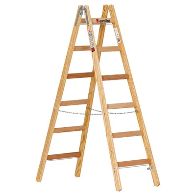 Produktbild von Euroline Holz Sprossenstehleiter 2x6 Sprossen