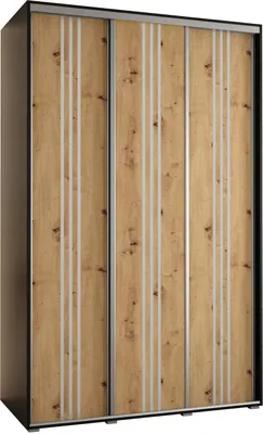 Produktbild von MEBLE KRYSPOL Cannes 6 Schrank mit 3 Schiebetüren - 205,2x150x60 cm - Schwarz Artisan Silber