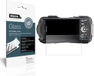 Obrázok produktu pre 2x ochranná fólia pre Ricoh WG-70 matná - Anti-Shock 9H fólia dipos Glass plastové sklo