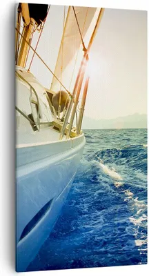 Produktbild von Bild auf Leinwand - Leinwandbild - Einteilig - Yacht Segelboot Sonne - 55x100cm - Wand Bild - Wanddeko - Wandbilder - Leinwanddruck - Bilder - Wanddekoration - Leinwand bilder - PA55x100-4138
