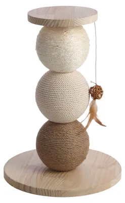 Image de Arbre a chat avec plateforme Griffoir en bois et cordes 47cm