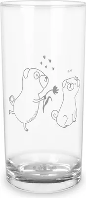 Produktbild von Mr. & Mrs. Panda Cocktailglas Mops Verliebt 200 ml - Transparent - Geschenk, Glas, Möpse, Liebe, Tumbler, Knuffig, Wasserglas, Longdrinkglas, Hund, Trinkglas, Sprüche