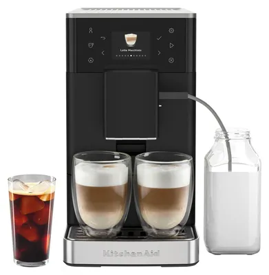Produktbild von 5KES8453EBM Kaffeevollautomat IntelliGrind-Mahlwerk 15+ Rezepte Iced Coffee 6cm Farbdisplay 15-18 Bar Mattschwarz Matt Schwarz KF3 AutoMilk-System
