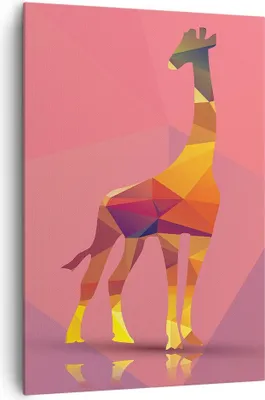 Produktbild von Bild auf Leinwand - Leinwandbild - Einteilig - Giraffe modern Grafik - 70x100cm - Wand Bild - Wanddeko - Wandbilder - Leinwanddruck - Wanddekoration - Leinwand bilder - Wandbild - PA70x100-2805