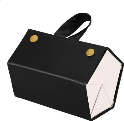 Produktbild von Brillenetui Organizer für 5 Brillen – Sonnenbrillenhalter aus Kunstleder – Zusammenklappbar – Schwarz