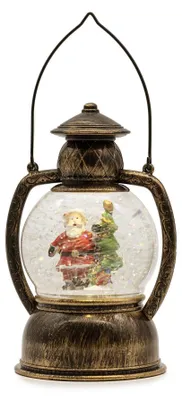 Produktbild von hellum LED Schneekugel mit Weihnachtsmann, Batterie & Timer, für innen – Größe Kugel-Laterne / 14 x 20cm