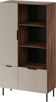 Immagine prodotto di Dmora Libreria Odivelas 42x165x90h cm Marrone Noce, 6 Ripiani 3 Ante