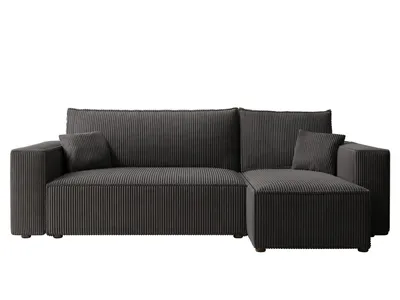 Produktbild von Idohome - PARIS L Ecksofa mit Schlaffunktion und Bettkasten 244x145 cm – universell – Modernes Schlafsofa & Couchgarnitur Farbe: Schwarz Poso 135
