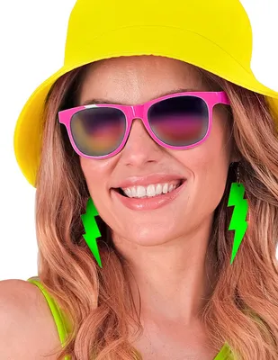 Produktbild von Neon Grüne 80Er Jahre Blitz Ohrringe