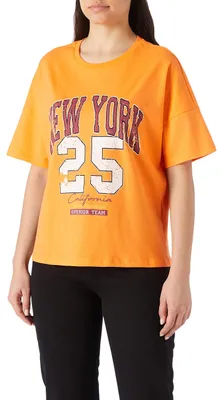 Productafbeelding van Koton dames T-shirt met korte mouwen, oranje (229), maat S