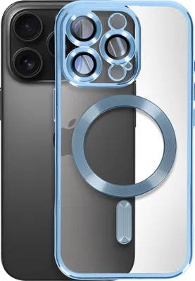 Produktbild von Avizar, MagSafe Hülle iPhone 16 Pro Chromrand Elegant, Hellblau