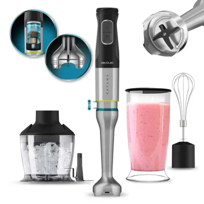 Obrázok produktu pre Cecotec Tyčový mixér Katana 15 Chop G. 1500 W, 21 rýchlostí a turbo, 4 nože s čiernym titánom, ochranný kryt proti postriekaniu