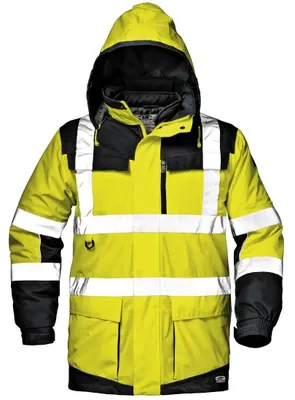 Immagine prodotto di Giacca di sicurezza Sir Safety Regimental Split 4 in 1, impermeabile con strisce riflettenti, XXL, giallo segnaletico/nero