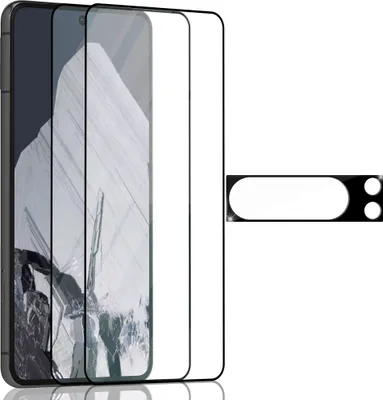 Produktbild von 2-Pack Displayschutzfolie für Google Pixel 8 Pro und 1-Pack Linsenschutz – gehärtetes Glas 9H – 3D in Supqualität