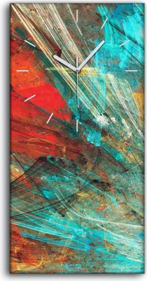 Produktbild von Dekor Leinwand Uhr Wandbilder 30x60 Foto Bild abstrakt Aquarell farbenfroh - weiße Hände