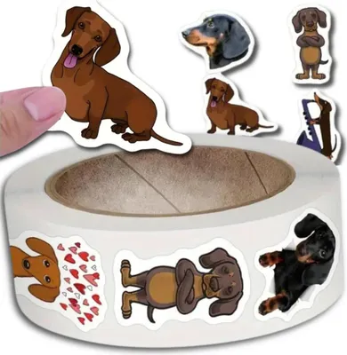 Produktbild von Aufkleber auf einer Rolle mit 500 Stück. Bunte, motivierende DIY-Hunde für Kinder