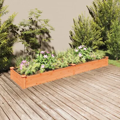 Produktbild von HOMMIE Garten-Pflanzgefäß/Hochbeet Moderne - Pflanzkübel - Blumentopf mit Einsatz Braun 240x60x25cm Massivholz Tanne NEU519901 - Beete