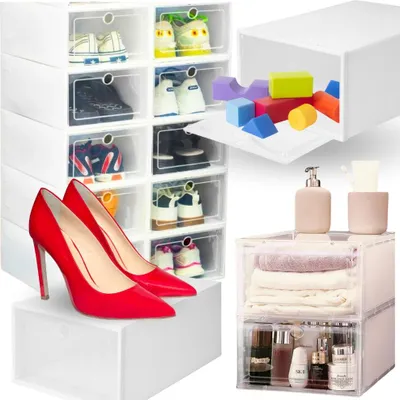 Produktbild von Schuhkarton, Regal, Schrank, Spielzeug, Kosmetik, stabil, modular, 33x23x14 cm