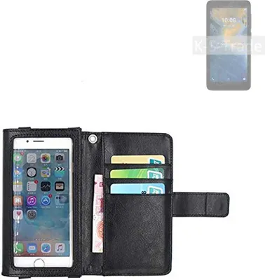 Produktbild von K-S-Trade Handy Hülle Schutz Hülle Kompatibel mit ZTE Blade A31 Lite Case mit Displayschutz / Schutzfolie Flip Cover Wallet case Etui Hülle schwarz