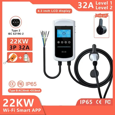 Productafbeelding van Laadpaal – slimme laadstation, oplaadpunt, elektrische auto met 22 kW vermogen en touchscreen