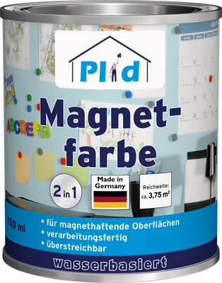 Produktbild von Plid Magnetfarbe 0,75L Anthrazitgrau für ca. 4m² / Magnet Farbe, Magnetlack, Magnetwand
