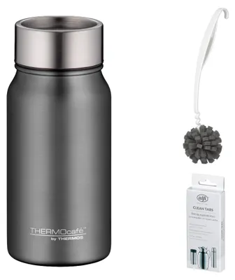 Immagine prodotto di THERMOS TC DRINKING MUG 0,35 l Thermobecher stone grey mat – Vorteilsset mit Reinigungsbürste CLEAN FIX 30 cm | HAN 4097234035 | EAN 5010576962164