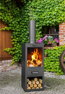 Produktbild von CookKing Terrassenofen "Rosa" schwarz 40 x 40 x 150 cm