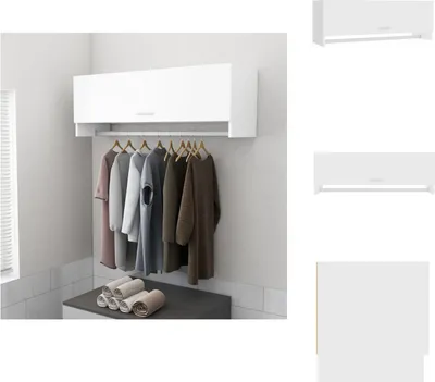 Produktbild von vidaXL Kleiderschrank Weiß 100x32,5x35 cm Holzwerkstoff -  Kleiderschränke